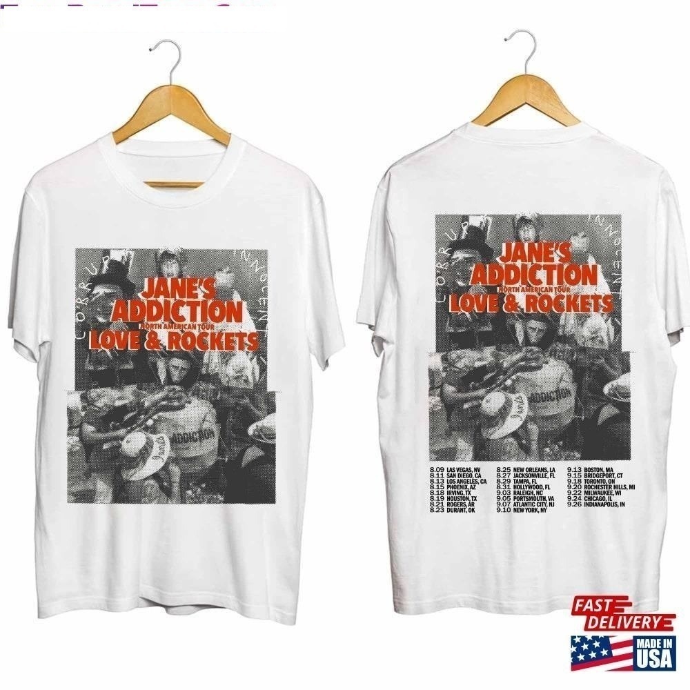 Janes Addiction Tour Unisex Tshirt Gift 2 Sided